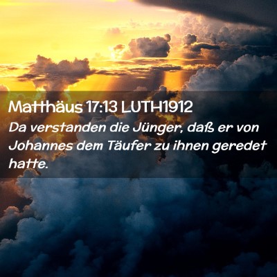Picture 02 - Matthäus 17:13 LUTH1912 - Da verstanden die Jünger, daß er von Johannes - Bible Verse Picture