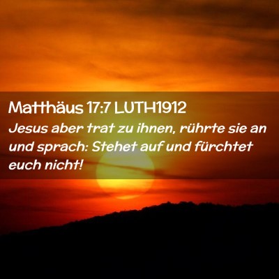 Picture 02 - Matthäus 17:7 LUTH1912 - Jesus aber trat zu ihnen, rührte sie an und - Bible Verse Picture