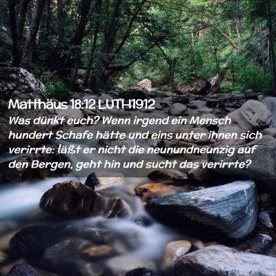 Picture 02 - Matthäus 18:12 LUTH1912 - Was dünkt euch? Wenn irgend ein Mensch hundert - Bible Verse Picture
