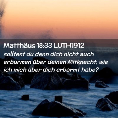 Picture 02 - Matthäus 18:33 LUTH1912 - solltest du denn dich nicht auch erbarmen über - Bible Verse Picture