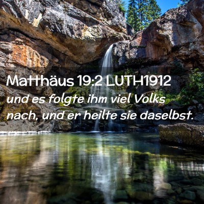Picture 02 - Matthäus 19:2 LUTH1912 - und es folgte ihm viel Volks nach, und er heilte - Bible Verse Picture