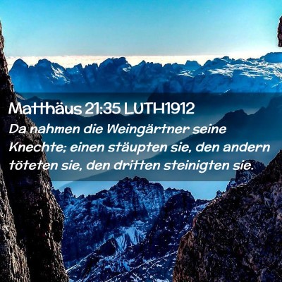 Picture 02 - Matthäus 21:35 LUTH1912 - Da nahmen die Weingärtner seine Knechte; einen - Bible Verse Picture