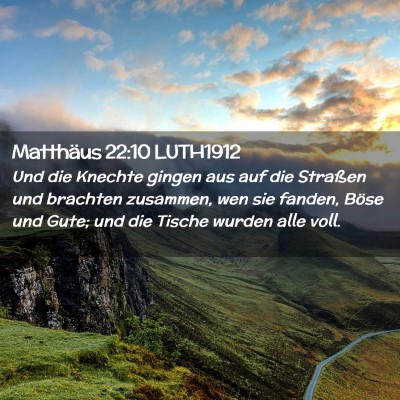 Picture 02 - Matthäus 22:10 LUTH1912 - Und die Knechte gingen aus auf die Straßen und - Bible Verse Picture
