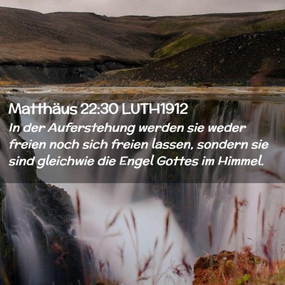 Picture 02 - Matthäus 22:30 LUTH1912 - In der Auferstehung werden sie weder freien noch - Bible Verse Picture