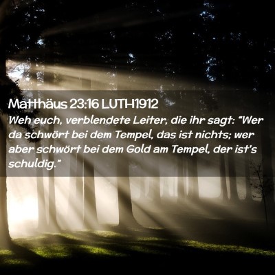 Picture 02 - Matthäus 23:16 LUTH1912 - Weh euch, verblendete Leiter, die ihr sagt: - Bible Verse Picture