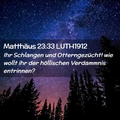 Picture 02 - Matthäus 23:33 LUTH1912 - Ihr Schlangen und Otterngezücht! wie wollt ihr - Bible Verse Picture