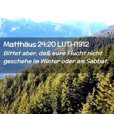 Picture 02 - Matthäus 24:20 LUTH1912 - Bittet aber, daß eure Flucht nicht geschehe im - Bible Verse Picture