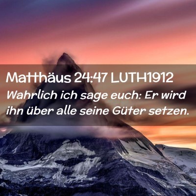 Picture 02 - Matthäus 24:47 LUTH1912 - Wahrlich ich sage euch: Er wird ihn über alle - Bible Verse Picture
