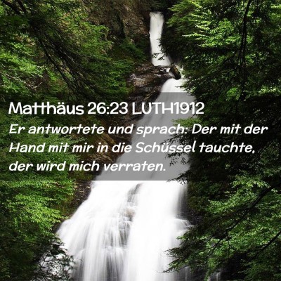 Picture 02 - Matthäus 26:23 LUTH1912 - Er antwortete und sprach: Der mit der Hand mit - Bible Verse Picture