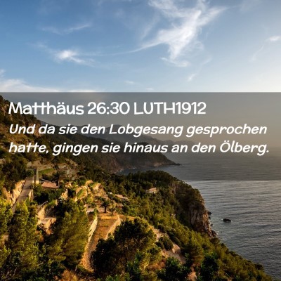 Picture 02 - Matthäus 26:30 LUTH1912 - Und da sie den Lobgesang gesprochen hatte, gingen - Bible Verse Picture