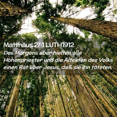 Picture 02 - Matthäus 27:1 LUTH1912 - Des Morgens aber hielten alle Hohenpriester und - Bible Verse Picture