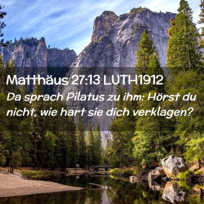 Picture 02 - Matthäus 27:13 LUTH1912 - Da sprach Pilatus zu ihm: Hörst du nicht, wie - Bible Verse Picture