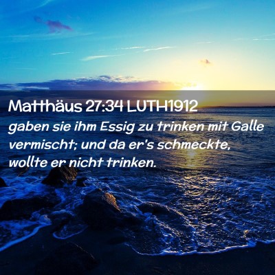 Picture 02 - Matthäus 27:34 LUTH1912 - gaben sie ihm Essig zu trinken mit Galle - Bible Verse Picture