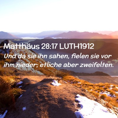 Picture 02 - Matthäus 28:17 LUTH1912 - Und da sie ihn sahen, fielen sie vor ihm nieder; - Bible Verse Picture