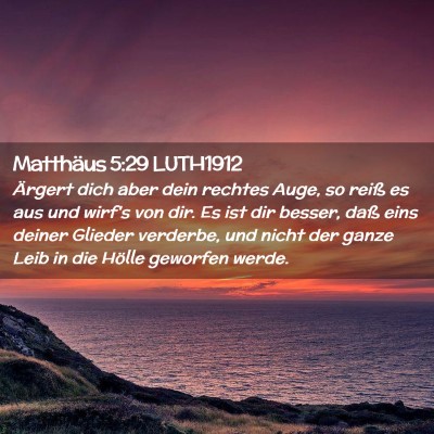 Picture 02 - Matthäus 5:29 LUTH1912 - Ärgert dich aber dein rechtes Auge, so reiß es - Bible Verse Picture