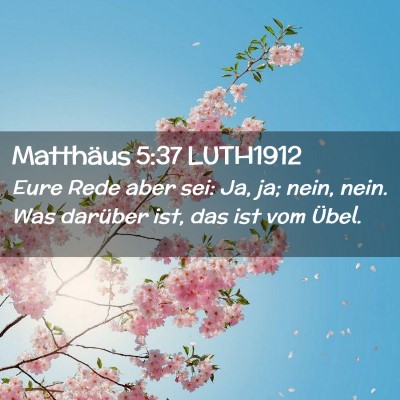 Picture 02 - Matthäus 5:37 LUTH1912 - Eure Rede aber sei: Ja, ja; nein, nein. Was - Bible Verse Picture