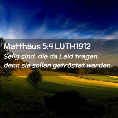 Picture 02 - Matthäus 5:4 LUTH1912 - Selig sind, die da Leid tragen; denn sie sollen - Bible Verse Picture
