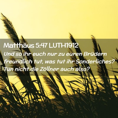 Picture 02 - Matthäus 5:47 LUTH1912 - Und so ihr euch nur zu euren Brüdern freundlich - Bible Verse Picture