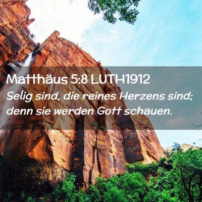 Picture 02 - Matthäus 5:8 LUTH1912 - Selig sind, die reines Herzens sind; denn sie - Bible Verse Picture