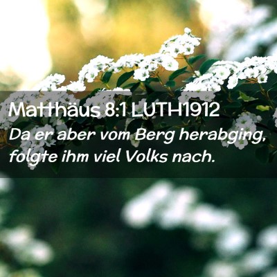 Picture 02 - Matthäus 8:1 LUTH1912 - Da er aber vom Berg herabging, folgte ihm viel - Bible Verse Picture