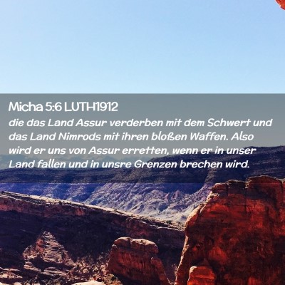 Picture 02 - Micha 5:6 LUTH1912 - die das Land Assur verderben mit dem Schwert und - Bible Verse Picture