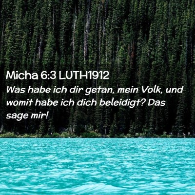 Picture 02 - Micha 6:3 LUTH1912 - Was habe ich dir getan, mein Volk, und womit habe - Bible Verse Picture