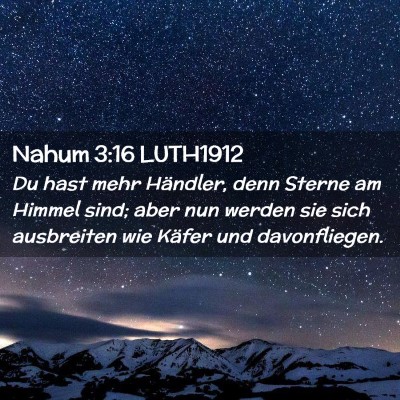 Picture 02 - Nahum 3:16 LUTH1912 - Du hast mehr Händler, denn Sterne am Himmel - Bible Verse Picture
