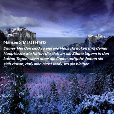 Picture 02 - Nahum 3:17 LUTH1912 - Deiner Herden sind so viel wie Heuschrecken und - Bible Verse Picture