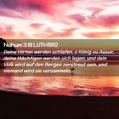 Picture 02 - Nahum 3:18 LUTH1912 - Deine Hirten werden schlafen, o König zu Assur, - Bible Verse Picture