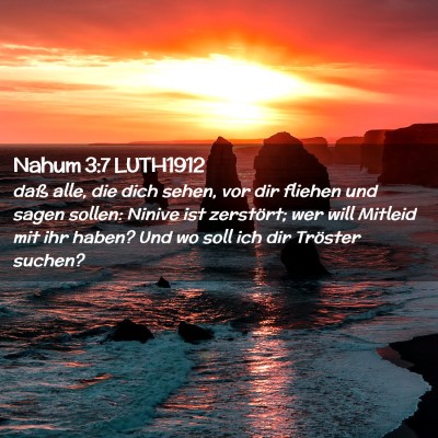 Picture 02 - Nahum 3:7 LUTH1912 - daß alle, die dich sehen, vor dir fliehen und - Bible Verse Picture