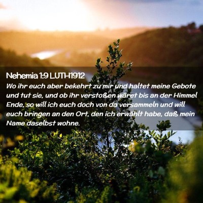 Picture 02 - Nehemia 1:9 LUTH1912 - Wo ihr euch aber bekehrt zu mir und haltet meine - Bible Verse Picture