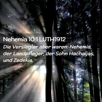 Picture 02 - Nehemia 10:1 LUTH1912 - Die Versiegler aber waren: Nehemia, der - Bible Verse Picture