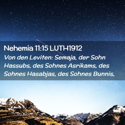 Picture 02 - Nehemia 11:15 LUTH1912 - Von den Leviten: Semaja, der Sohn Hassubs, des - Bible Verse Picture