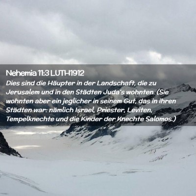 Picture 02 - Nehemia 11:3 LUTH1912 - Dies sind die Häupter in der Landschaft, die zu - Bible Verse Picture