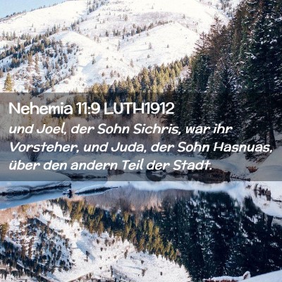 Picture 02 - Nehemia 11:9 LUTH1912 - und Joel, der Sohn Sichris, war ihr Vorsteher, - Bible Verse Picture