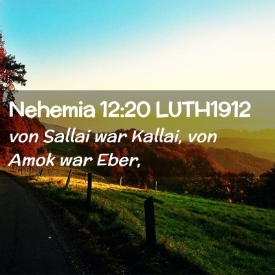 Picture 02 - Nehemia 12:20 LUTH1912 - von Sallai war Kallai, von Amok war - Bible Verse Picture