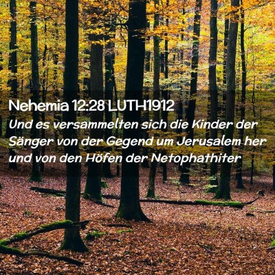 Picture 02 - Nehemia 12:28 LUTH1912 - Und es versammelten sich die Kinder der Sänger - Bible Verse Picture