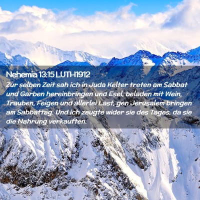 Picture 02 - Nehemia 13:15 LUTH1912 - Zur selben Zeit sah ich in Juda Kelter treten am - Bible Verse Picture