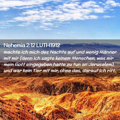 Picture 02 - Nehemia 2:12 LUTH1912 - machte ich mich des Nachts auf und wenig Männer - Bible Verse Picture