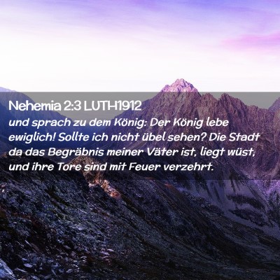 Picture 02 - Nehemia 2:3 LUTH1912 - und sprach zu dem König: Der König lebe - Bible Verse Picture