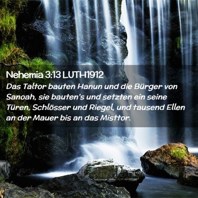Picture 02 - Nehemia 3:13 LUTH1912 - Das Taltor bauten Hanun und die Bürger von - Bible Verse Picture