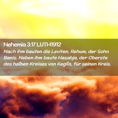 Picture 02 - Nehemia 3:17 LUTH1912 - Nach ihm bauten die Leviten, Rehum, der Sohn - Bible Verse Picture