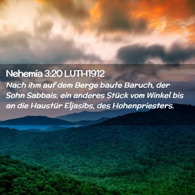 Picture 02 - Nehemia 3:20 LUTH1912 - Nach ihm auf dem Berge baute Baruch, der Sohn - Bible Verse Picture