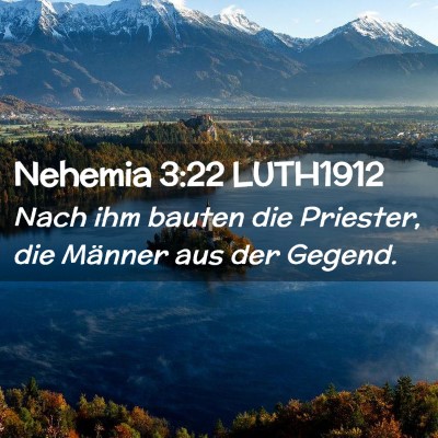 Picture 02 - Nehemia 3:22 LUTH1912 - Nach ihm bauten die Priester, die Männer aus der - Bible Verse Picture
