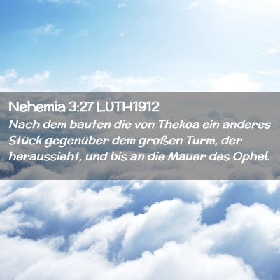 Picture 02 - Nehemia 3:27 LUTH1912 - Nach dem bauten die von Thekoa ein anderes Stück - Bible Verse Picture