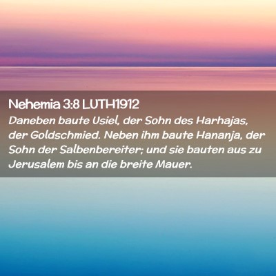 Picture 02 - Nehemia 3:8 LUTH1912 - Daneben baute Usiel, der Sohn des Harhajas, der - Bible Verse Picture