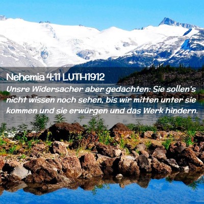 Picture 02 - Nehemia 4:11 LUTH1912 - Unsre Widersacher aber gedachten: Sie sollen's - Bible Verse Picture