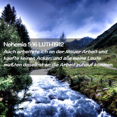 Picture 02 - Nehemia 5:16 LUTH1912 - Auch arbeitete ich an der Mauer Arbeit und kaufte - Bible Verse Picture