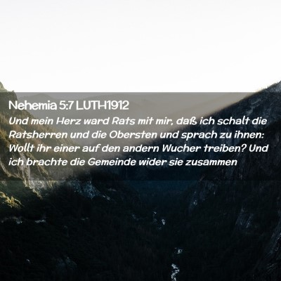 Picture 02 - Nehemia 5:7 LUTH1912 - Und mein Herz ward Rats mit mir, daß ich schalt - Bible Verse Picture