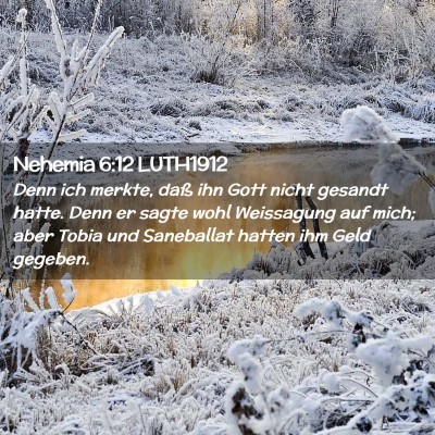 Picture 02 - Nehemia 6:12 LUTH1912 - Denn ich merkte, daß ihn Gott nicht gesandt - Bible Verse Picture
